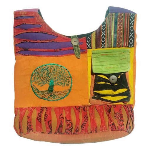 Tree of life Embroidered Bohemian Hobo Bag with Pocket