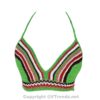 Crochet Bikini Top with Striped Pattern/ Crop Top/ Bra Top, Handmade, 1 Size Fits Most VTrendz