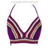 Crochet Bikini Top with Striped Pattern/ Crop Top/ Bra Top, Handmade, 1 Size Fits Most VTrendz