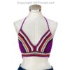 Crochet Bikini Top with Striped Pattern/ Crop Top/ Bra Top, Handmade, 1 Size Fits Most VTrendz