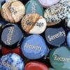 Snow Quartz Affirmation Stone/ Palm Stone / Worry Stone with Engraving and Hole for Incense Burner VTrendz