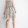 Natural Lace Jacket with Suede Button Trim by Vocal - Image 4