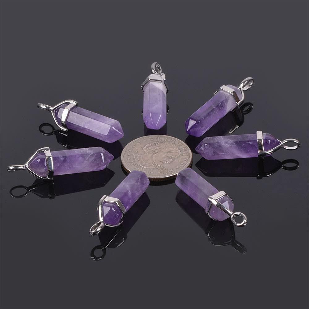 Amethyst Bullet Shaped Pendant Necklace for Positivity and Balancing Energy - Image 2