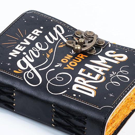"Never Give Up" Leather Journal | Your Guidebook for Goals & Dreams - Image 4