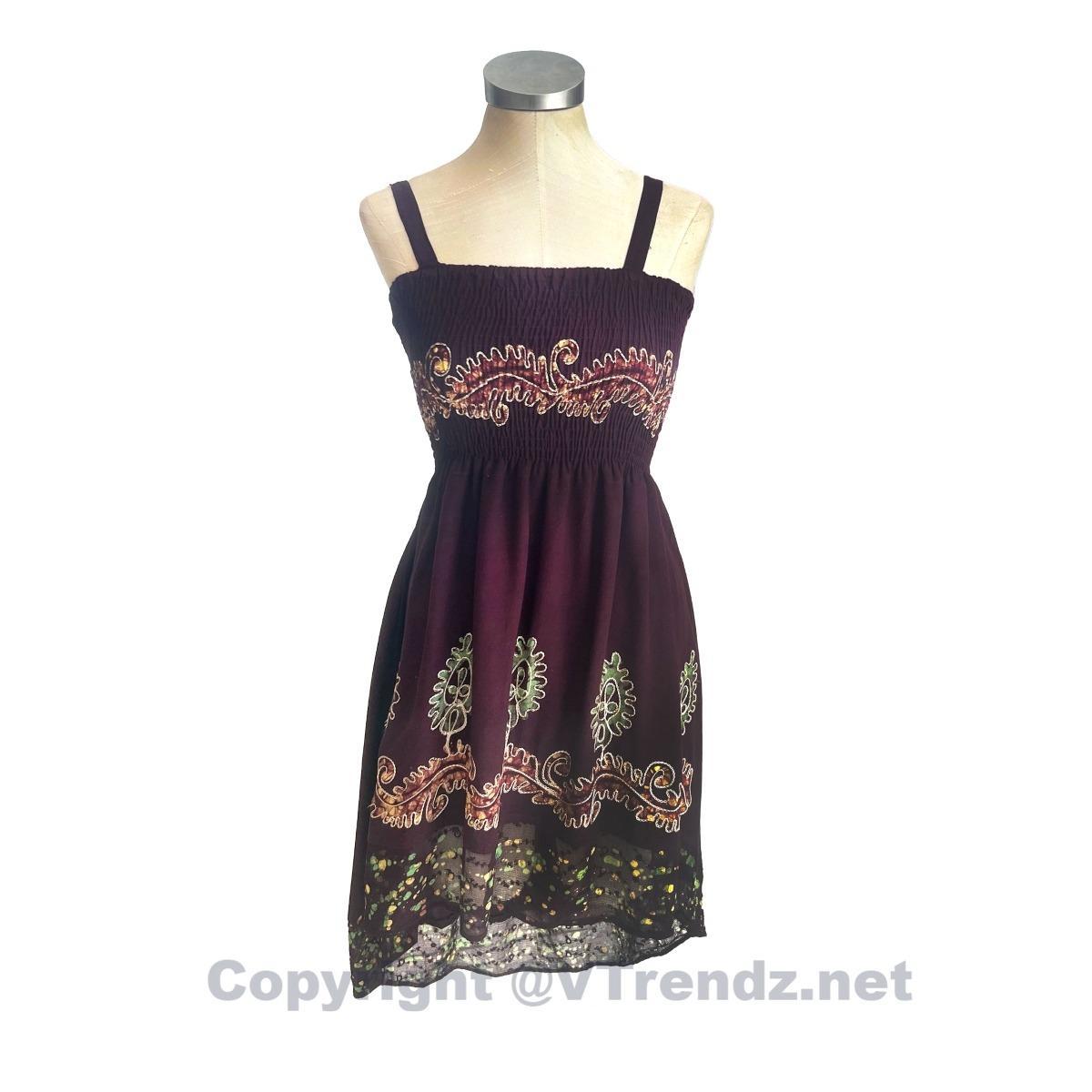 Batik Printed High-Low Sundress with Georgette Speckled Hem - Image 6