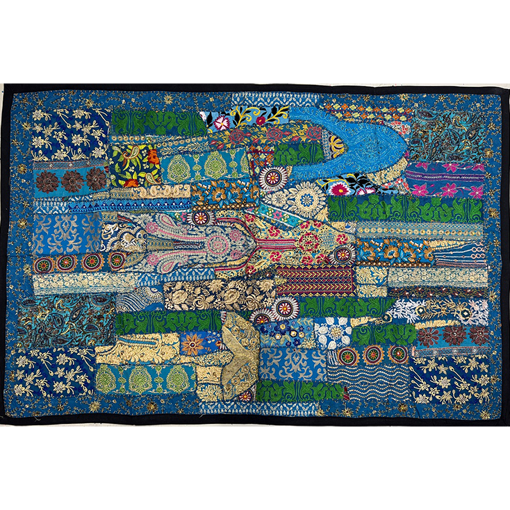 VPT-A04 Handmade Vintage Patchwork Abstract Tapestry Bohemian style Heavy Embroidered Ethnic Hippie Indian Wall décor Art Wall hanging 40 x 60 Inches