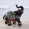 Elephant Black Gold Green Statue Handmade Resin Idol Figurine Statue Symbol of Goodluck, Strength, Protection, Wisdom, Power, and Integrity - Image 3