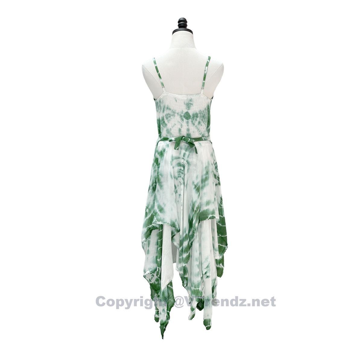 2 Layer Tie Dye Handkerchief Dress with Front Corset & Adjustable Straps - Image 17