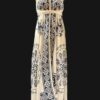 Scarf Dress with Belt around the Waist and Batik Print & Embroidery, One Size Fits Most VTrendz