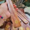 Zodiac Sign Brass Inlay Wood Ash Catcher | Celestial Incense Burner (10"L) VTrendz