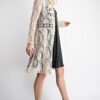 Natural Lace Jacket with Suede Button Trim by Vocal - Image 3