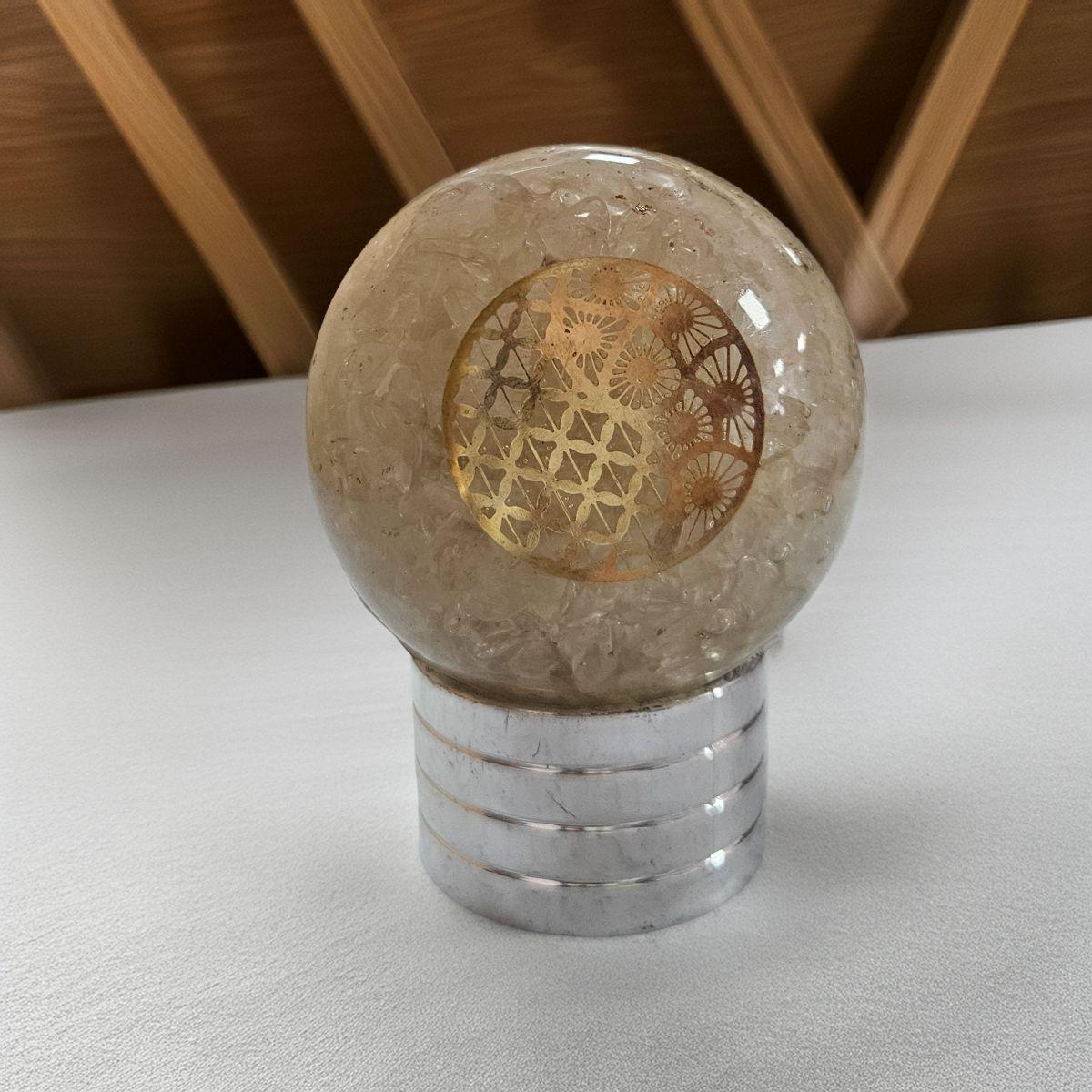 Orgone Clear Quartz Sphere – Artifact of Pure Amplification & Divine Light – 2" - Image 3