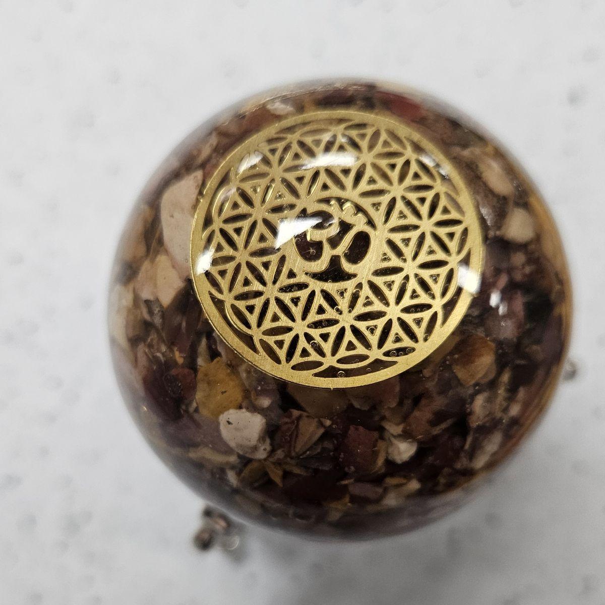 Mookaite Jasper Orgone Sphere – Artifact of Vitality & Earth Wisdom – 2.5" - Image 4