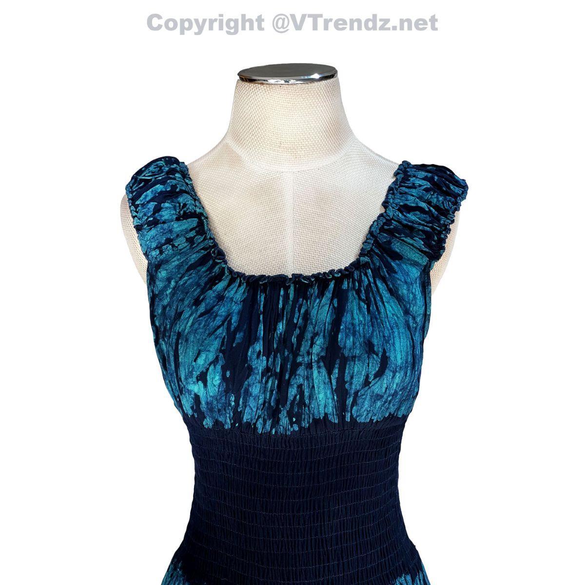 Long 8-Kali Embroidered Maxi Dress with Stretch Sleeves - Image 9