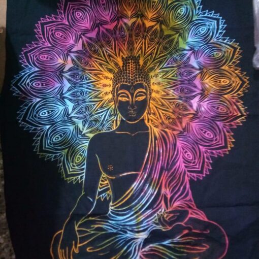 Buddha Tiedye Poster Wall Hanging Handmade Cotton Tapestry 40"x30" inch