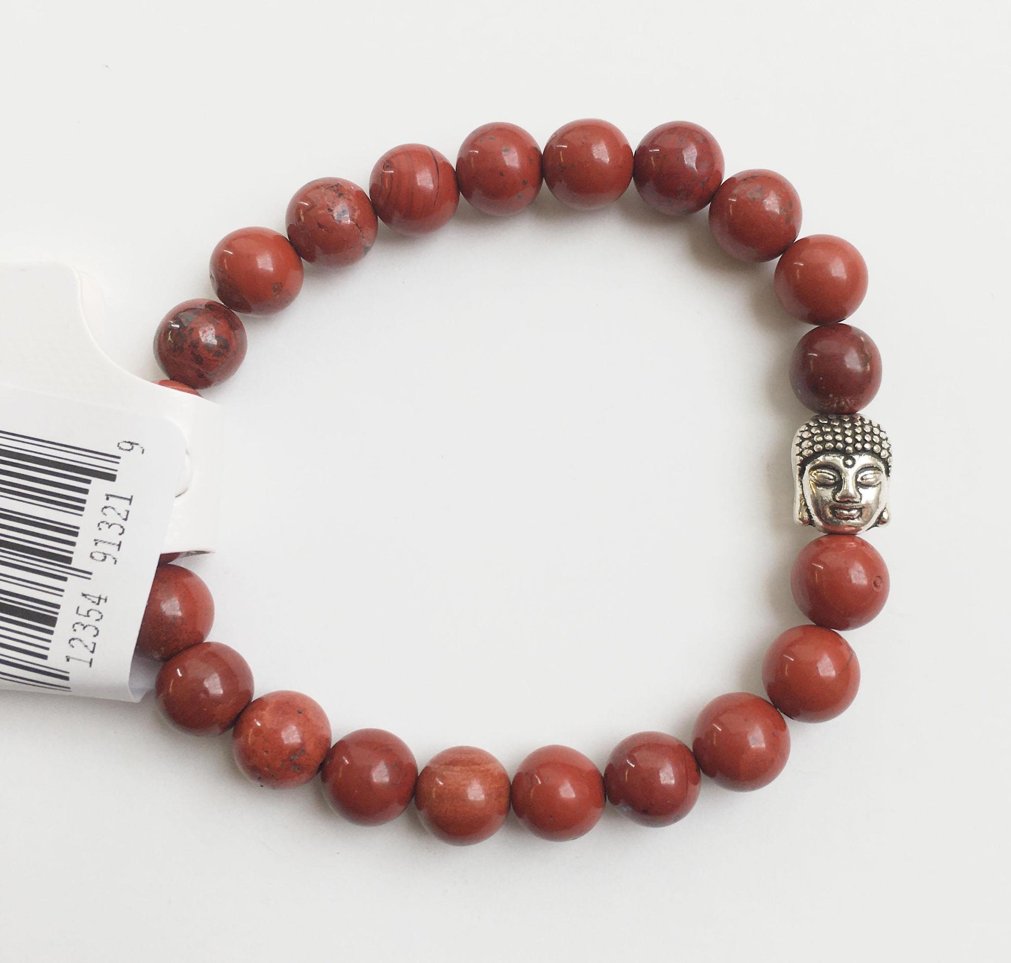 Red Jasper Natural Stone Bracelet Prayer Beads Meditation, Balancing energy, Positivity 8 mm Beads