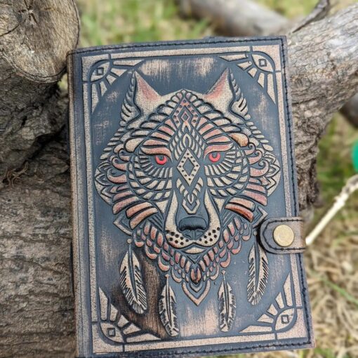 Spirit Wolf Embossed Leather Journal | A Chronicle of Instinct & Wisdom