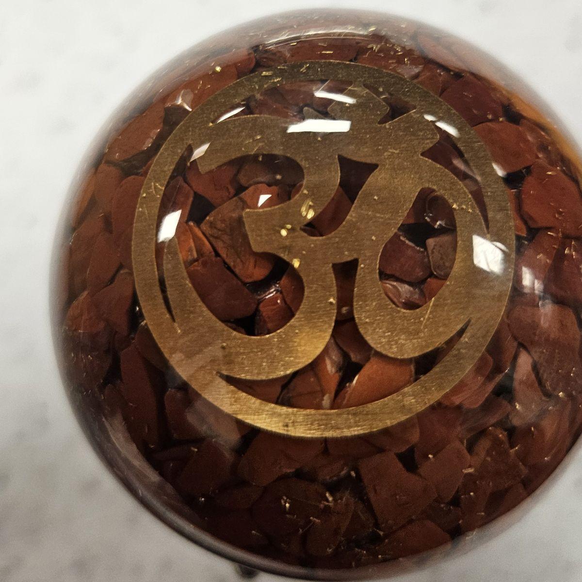 Red Jasper Orgone Sphere – Artifact of Primal Courage & Rooted Vitality – 2" - Image 2