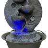 Yin Yang & LED Antique Resin Tabletop Waterfall Fountain - Image 7