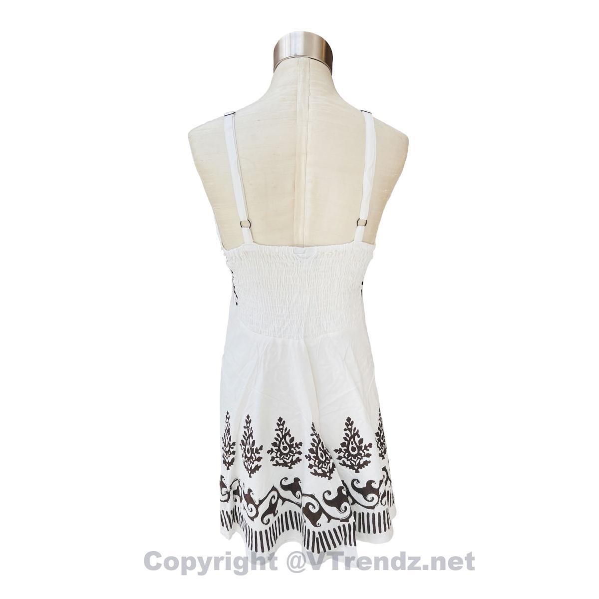 Batik Printed Short Scarf Dress with Adjustable Straps and Stretchable Back - Image 8