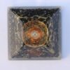 Black Tourmaline with Golden Flower of Life & Kundalini Symbol Orgonite Pyramid 3*3*3 inch - Image 2