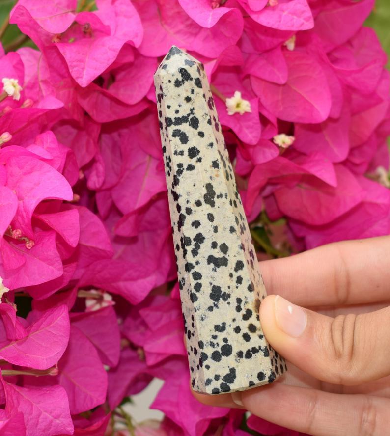 Dalmatian Jasper Obelisk Tower: Jumbo Healing Wand for Playful Grounding & Joyful Spirit - Image 2