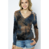 Cold Shoulder Tie Dyed Vocal Top with Rhinestones - Image 7