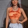 TieDye Crop Top Tie Dye Print Tank Top/Cami Top/ O-neck Tank Top Sleeveless Top VTrendz