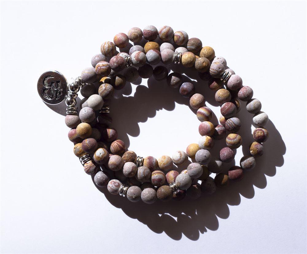 Rutilated Quartz Stone 108 Yoga Mala 6 & 8mm Bead Necklace Charm Bracelet - Image 2