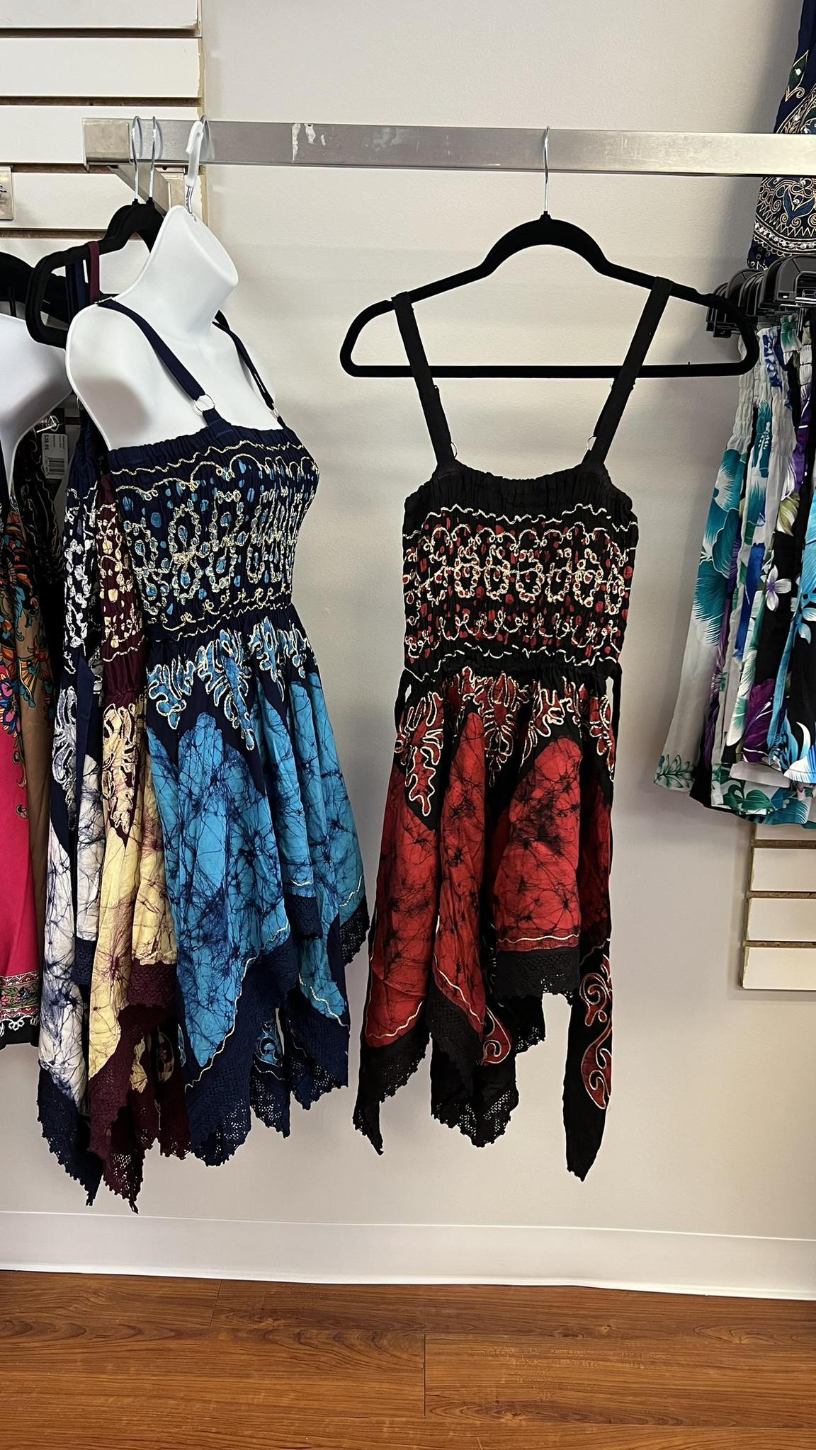 Batik Printed 4-Corner Handkerchief Dress