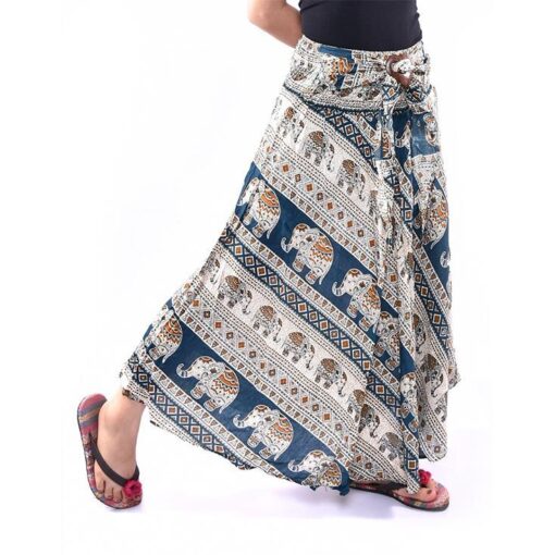 Skirt / Dress Coconut Buckle Elephant Long Comfy Skirt with Elastic Stretch and Adjustable Tie