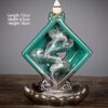 Rhombus with Waterfall Ceramic Backflow Incense Holder Waterfall Incense Burner, Reflux Burner, Handmade Ceramic, Home Décor for Meditation, Mini-Zen Experience Size: 12*9.5*16 cm - Image 2