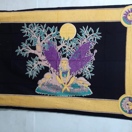 Lucky Fairy Wall Hanging Handmade Cotton Tapestry 84" x 54" inch