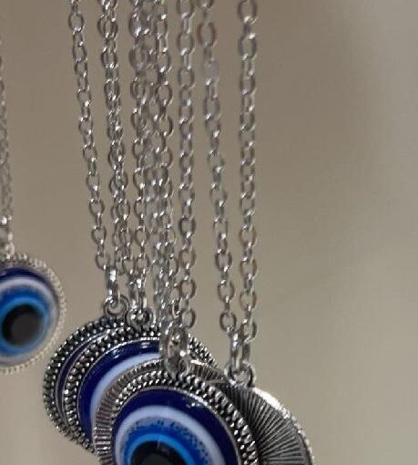 Circular Evil Eye Pendant Chain Necklace