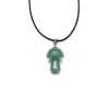 Green Aventurine Mushroom Carved Pendant Necklace Natural Crystals For Energy Balancing, Meditation, Reiki, Healing Approx. 2cm Pendant VTrendz