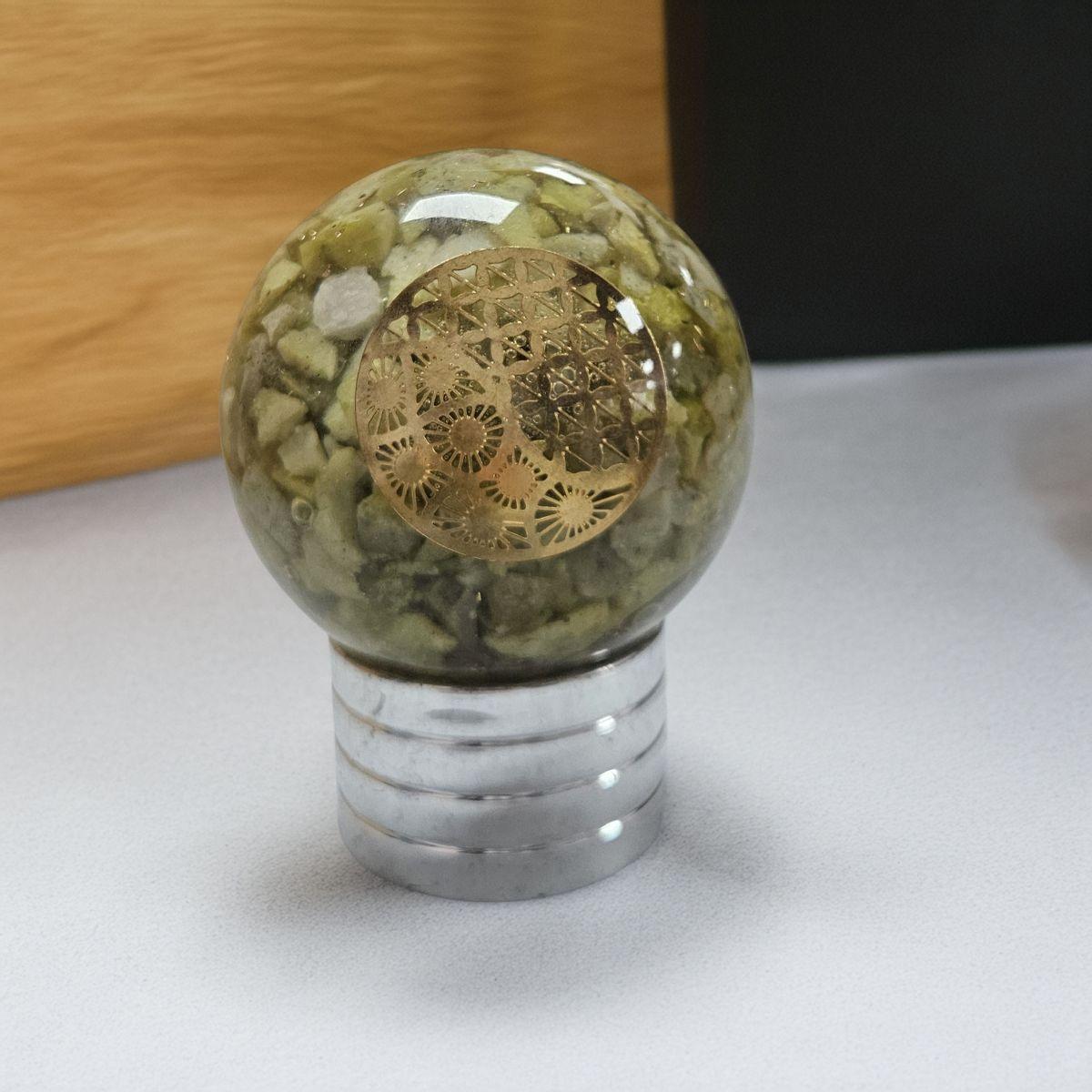 Serpentine Orgone Sphere – Artifact of Kundalini Awakening & Cellular Regeneration – 2" - Image 2