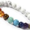 Howlite 7-Chakra Natural Stone Bracelet: Arctic Calm & Spiritual Alignment VTrendz
