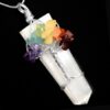 Selenite Pendant with 7- Chakra Tree of Life Wire Wrapped Pendant necklace, 7 Chakra necklace, tree of life necklace - Image 2