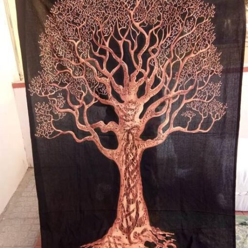 Celtic Fall Tree Wall Hanging Handmade Cotton Tapestry 84"x54" inch