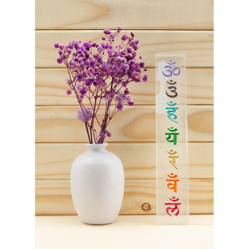 Selenite Charging Plate: Sacred Light Cleansing Wand  7-8 inch