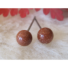 Goldstone 10mm Round Natural Crystal Studs Earrings - Image 3