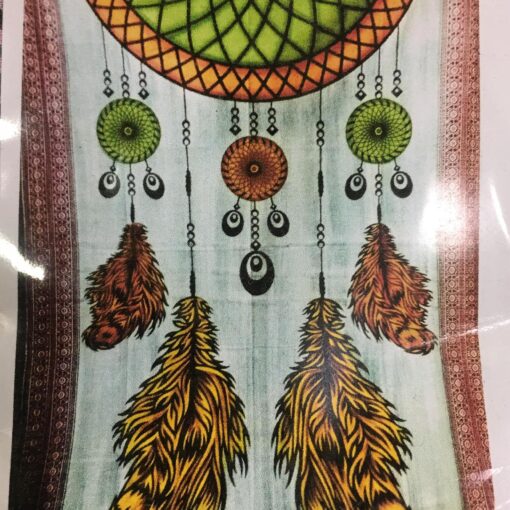 Dream Catcher 1/2 Circle Wall Hanging Handmade Cotton Tapestry 84"x54" inch