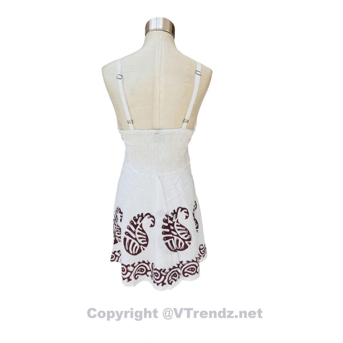 Batik Printed Short Scarf Dress with Adjustable Straps and Stretchable Back - Image 3