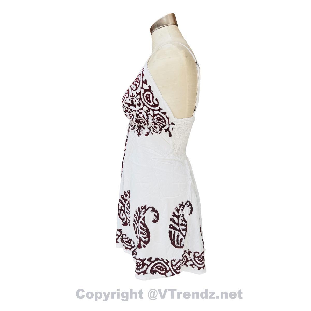 Batik Printed Short Scarf Dress with Adjustable Straps and Stretchable Back - Image 5