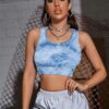 TieDye Crop Top Tie Dye Print Tank Top/Cami Top/ O-neck Tank Top Sleeveless Top VTrendz