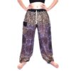 Brown & Grey Floral Mandala Drawstring Thai Harem Pants VTrendz