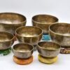 11 cm / 4.35" Full Moon 7 Metal Tibetan Gong Singing Bowl Handcrafted Singing Bowl for Meditation, Relaxation & Healing with Wooden Mallet - Image 3
