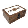 Hand Carved Decorative Phases of Moon Wooden Storage Box, 5"x7"