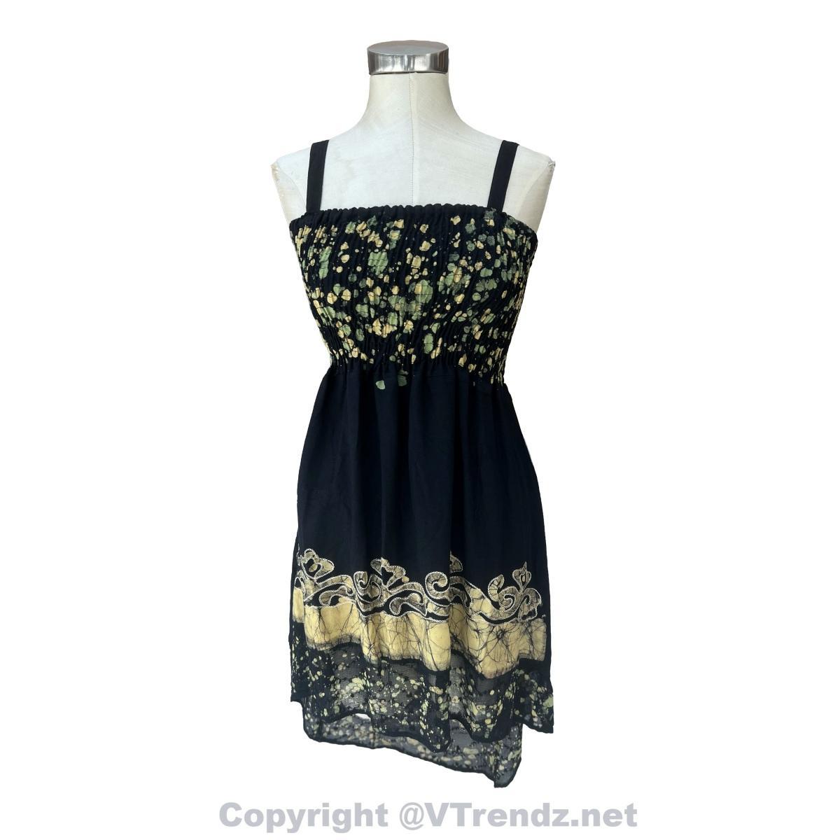 Batik Printed High-Low Sundress with Georgette Speckled Hem