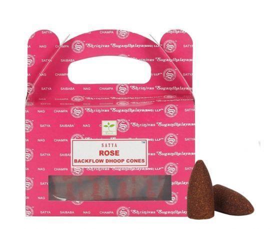 Satya Rose Backflow Cones: A Veil of Pure Romance